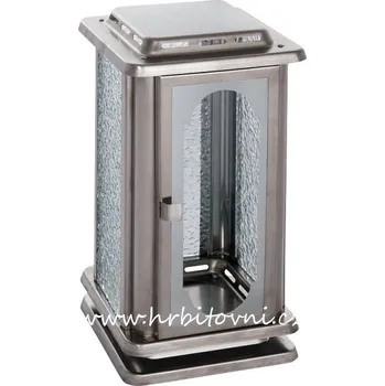 Smuteční dekorace Hřbitovní lampa 01 broušený nerez