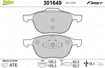 Brzdová destička Valeo First 301649