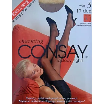 Dámské punčochy Consay, dámské punčochové kalhoty Charming, světle béžová, vel. 3 - 5 ks (17 den)