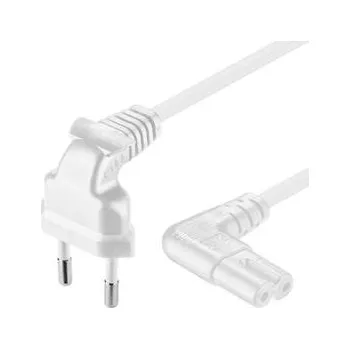 Kabel do PC PremiumCord Kabel síťový 230V k magnetofonu se zahnutými konektory 0.75m bílý