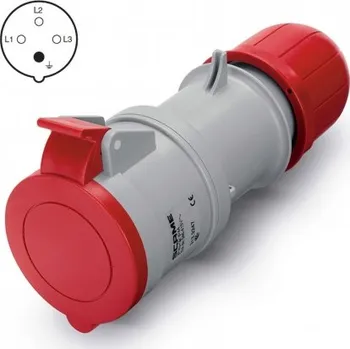 Elektrická zásuvka 313.3246F 313.3246F Zásuvka 400V/32A čtyřpólová kabelová OPTIMA bezšroubová SCAME