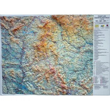 Český les - plastická mapa 100 x 75 cm