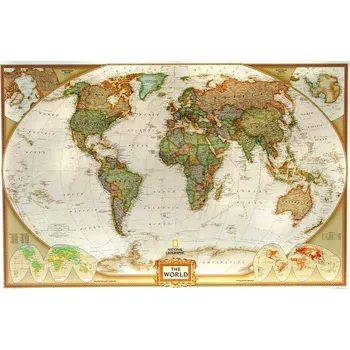 Svět National Geographic Executive - nástěnná mapa 117 x 77 cm, lamino + 2 lišty
