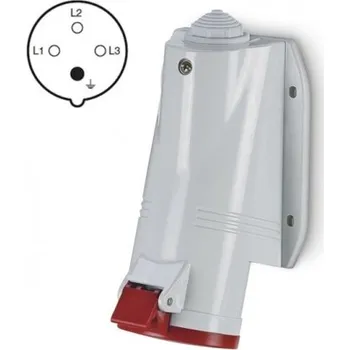 Stavebniny 513.1656 513.1656 Zásuvka 400V/16A čtyřpólová nástěnná OPTIMA, šikmý box SCAME