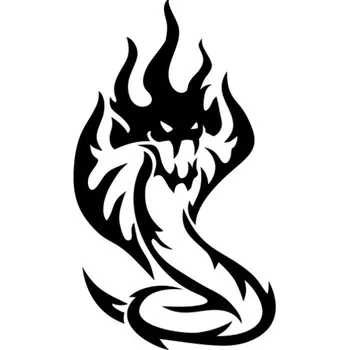 Samolepicí dekorace na vozidlo Samolepka hořící had na auto a motorku, tuning nálepka (1990)