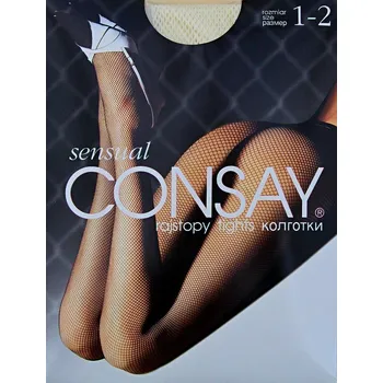 Dámské punčochy Consay, dámské punčochové kalhoty Sensual, grafit, vel. 1-2 - 5 ks