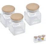 Orion Dóza skleněná s dřevěným víčkem 0,12l 3ks (120885)