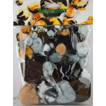 Bambulky - akrylové, zvířecí, 54 ks, mix velikostí