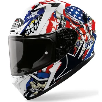 Helma na motorku Airoh Valor Uncle Sam bílá/modrá/červená