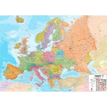 Obří Evropa politická - nástěnná mapa 170 x 124 cm, laminovaná s očky