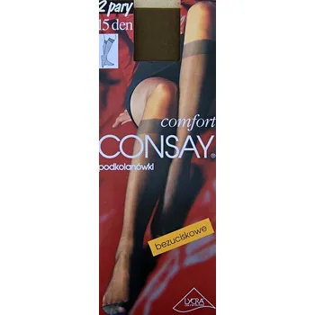 Dámské punčochy Consay, dámské podkolenky Comfort, černá, 5x2 páry (15 den)