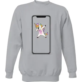 Pánská mikina Mikina bez kapuce Unisex s potiskem Unicorn Iphone - Unisex Mikina pánské