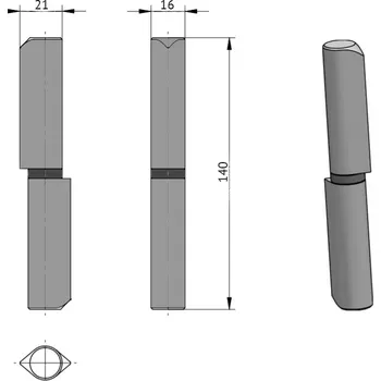 pant Panty navařitelné s podložkou v délce 40 až 200mm Panty na přivaření: pant délka 140mm