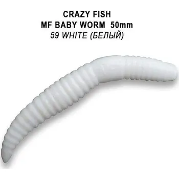 Umělá nástraha Gumová nástraha Crazy Fish Trout Baby Worm MF Floating 50mm 59 White - Sýr (8ks)