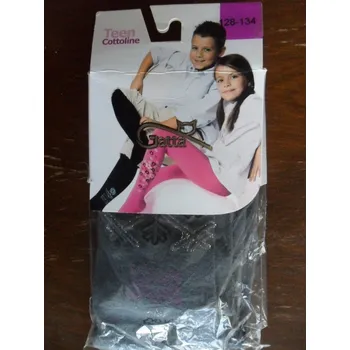 Dětské vzorované punčochové kalhoty Gatta šedé 128-134 (dětské vzorované bavlněné elastické punčochové kalhoty 6-11 let)