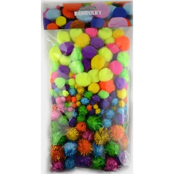 Bambulky - akrylové a třpytivé, 320 ks mix