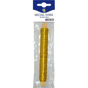 Materiál na výrobu šperku Barevný drátek 50m x 0,5mm ZLATÝ