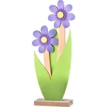 Dřevěná dekorace květiny s filcem fialová 120x45x295 mm