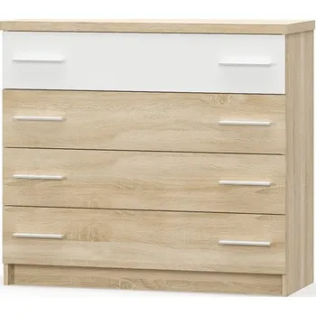 Komoda Nábytek Pyramida, s.r.o. Komoda 4S MARKOS dub sonoma/bílá