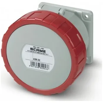 Elektrická zásuvka 428.3266 428.3266 Zásuvka 400V/32A čtyřpólová vestavná OPTIMA, rovná SCAME