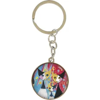 Přívěsek, klíčenka Rosina Wachtmeister - Kočky spolu (Přívěsek kočka, klíčenka s kočkou)