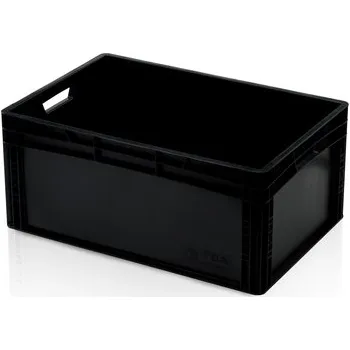 Zahradní úložný box Euro přepravka černá 27 x 60 x 40 cm