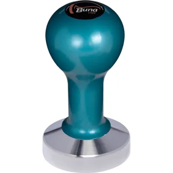 Buna café tamper, kov, modrý, TP, 58.55 mm, nerez mat, plochý