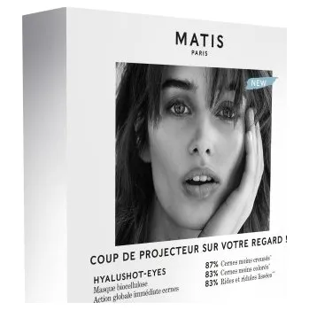 Pleťová maska Matis Paris Hyalushot Eyes biocelulózová maska 5 x 10 ml