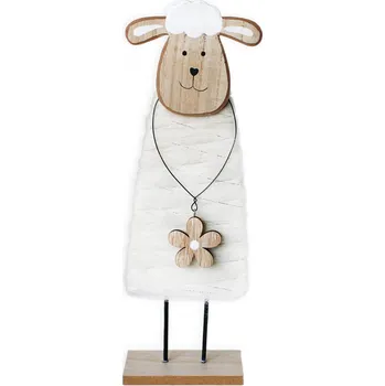 Velikonoční dekorace Beránek dřevo/textil 43cm natural (781021)
