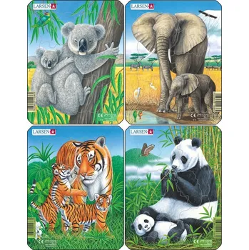puzzle pro nejmenší Larsen Koala, Slon, Tygr, Panda 8 dílků