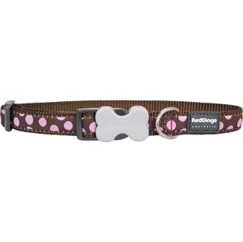 Red Dingo Obojek Pink Spots on Brown, 41 - 63 cm/25 mm