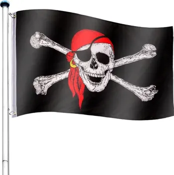 Tuin Vlajkový stožár s pirátskou vlajkou 6,50 m
