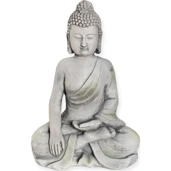 Zahradní dekorace Budha polyresin 37,5cm šedá (783421)