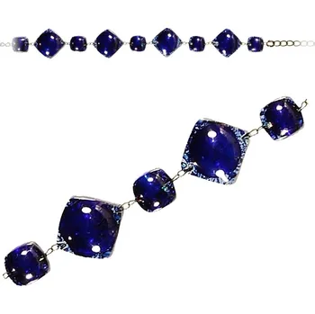 Náramek Skleněný tmavomodrý náramek PARIS 0301