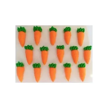 Jedlá dekorace na dort Cukrová ozdoba - MRKVIČKY / 15 ks