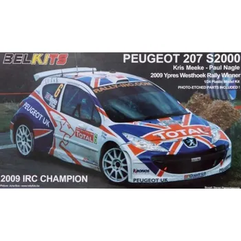 Plastikový model Belkits 1/24 Peugeot 207 S2000 2009 IRC Champion