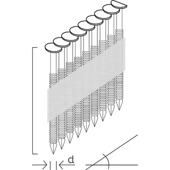 Sponkovačka KM REICH Hřebíky konvexní R20 4,2 x 150mm, plastová páska, 1000ks, KMR 10400607
