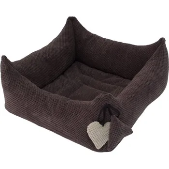 Pelíšek pro kočku Rajen hranatý pelíšek pro kočky, čokoládová 40x40cm