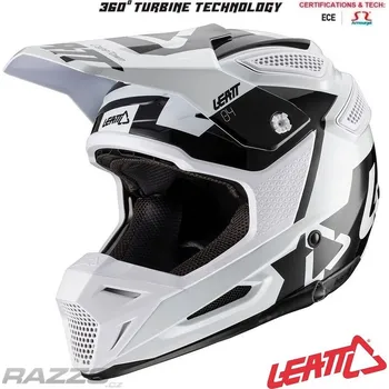 Helma na motorku MX helma Leatt GPX 5.5 Composite V20.1 White 2020 M