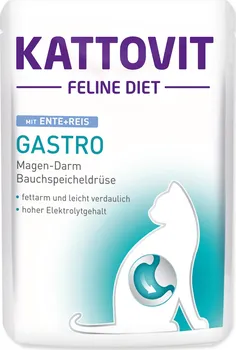 Krmivo pro kočku Kattovit Gastro kachna/rýže 85 g