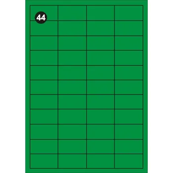 Samolepící etiketa Samolepící etikety 48,5x25,4 mm, A4 - zelené FOPRINT (balení 20 listů)