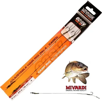 Rybářský háček Boilies návazce Mivardi Adjustable hair rig Easy Camo velikost: 2