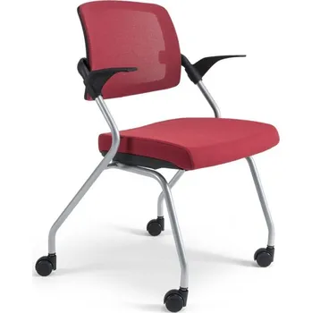 Konferenční židle na kolečkách Bestuhl U20 BLACK — více barev, stohovatelná Office Pro Červená