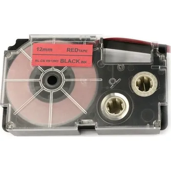 Pásek do tiskárny Páska pro popisovače CASIO XR-12RD Red / Black print 12mm - kompatibilní