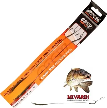 Rybářský háček Boilies návazce Mivardi Classic boilie rig Easy Black s očkem velikost: 2