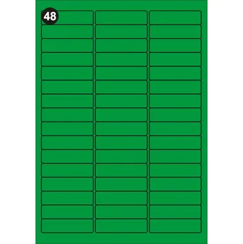 Samolepící etiketa FOPRINT Samolepící etikety 63,5x16,9 mm, A4 - zelené (balení 20 listů)