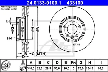 Brzdový kotouč ATE 24.0133-0100.1