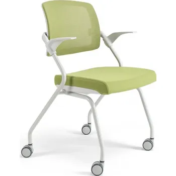 Jednací židle Konferenční židle na kolečkách Bestuhl U20 WHITE — více barev, stohovatelná Office Pro Zelená