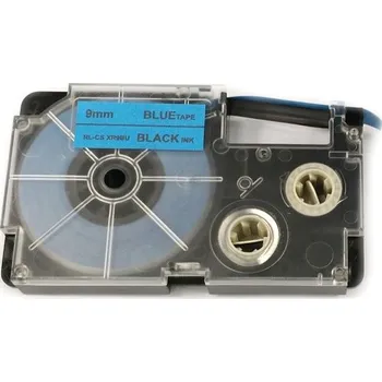Pásek do tiskárny Páska pro popisovače CASIO - typ XR-9BU - 9 mm modrá - černý tisk - kompatibilní