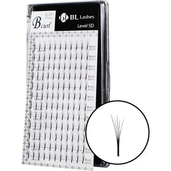 Umělé řasy BL LASHES BL Level 5D D (VÝPRODEJ) Zakřivení: D, Síla řas: 0,07, Délka řas: 14 mm